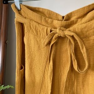 Mustard cotton paperbag pants from Loup size L
